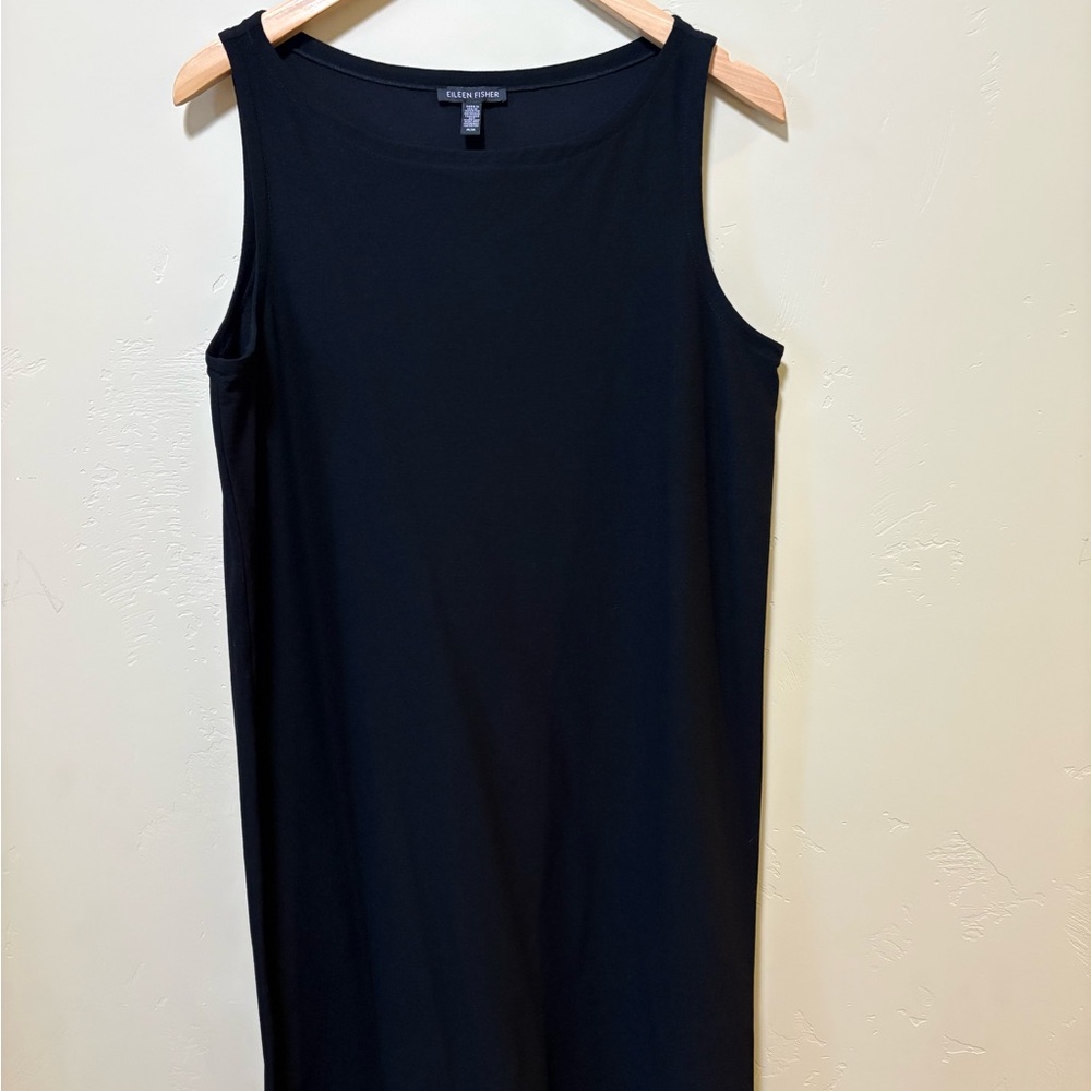 Eileen Fisher Sleeveless Black Long Dress Size M